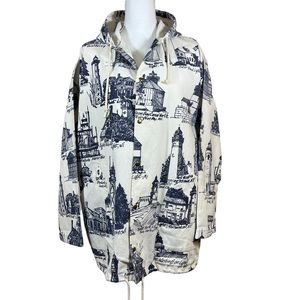 Michigan Rag Co Landmarks Printed Canvas Duck Hooded Jacket S/M